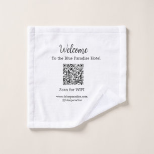 Welcome to the hotel restaurant villa scan QR WIFI Wash Cloth