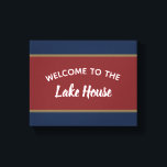 Welcome to the Lake House Canvas Print<br><div class="desc">Nautical Americana themed welcome mat can be fully personalised.</div>