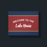 Welcome to the Lake House Canvas Print<br><div class="desc">Nautical Americana themed welcome mat can be fully personalised.</div>