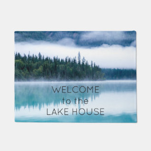 Welcome to the Lake House Reflection Nature Photo Doormat
