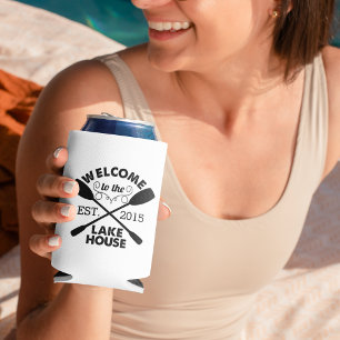 Welcome to the Lake House Rustic Paddles Can Cooler