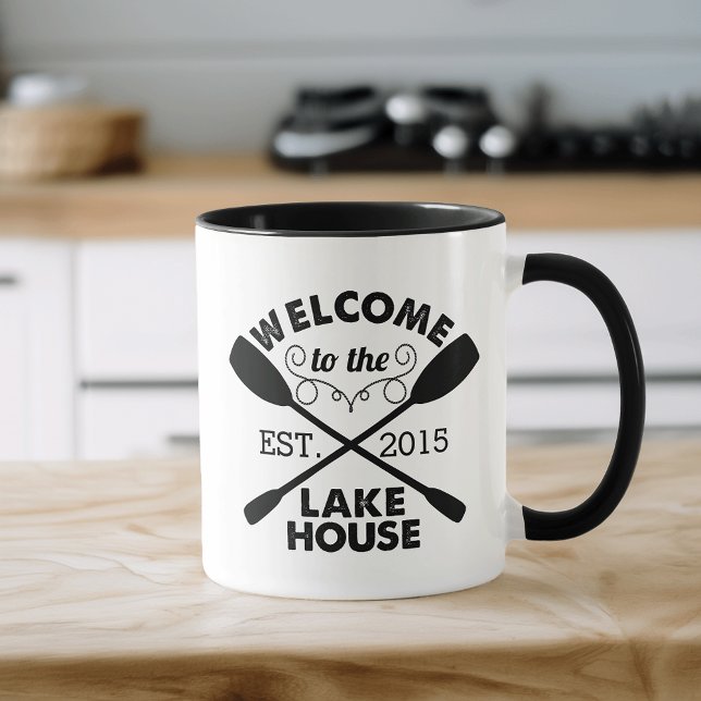 Welcome to the Lake House Rustic Paddles Mug (Creator Uploaded)