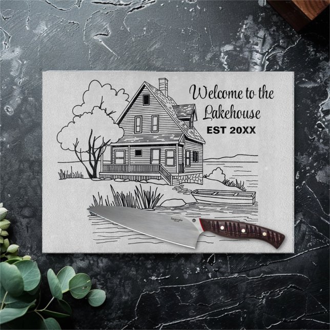 Welcome to the Lakehouse Custom Text Cutting Board (Creator Uploaded)
