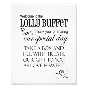 Welcome to the Lolly Buffet Wedding Sign - Box