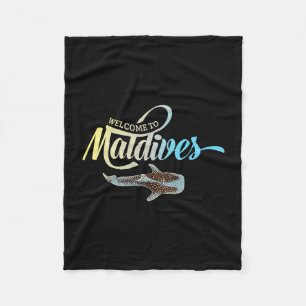 Welcome To The Maldives Whale Shark Vacation Souve Fleece Blanket