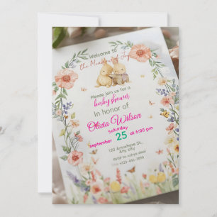 Welcome to the Meadow of Joy” – Baby Shower Invita Invitation