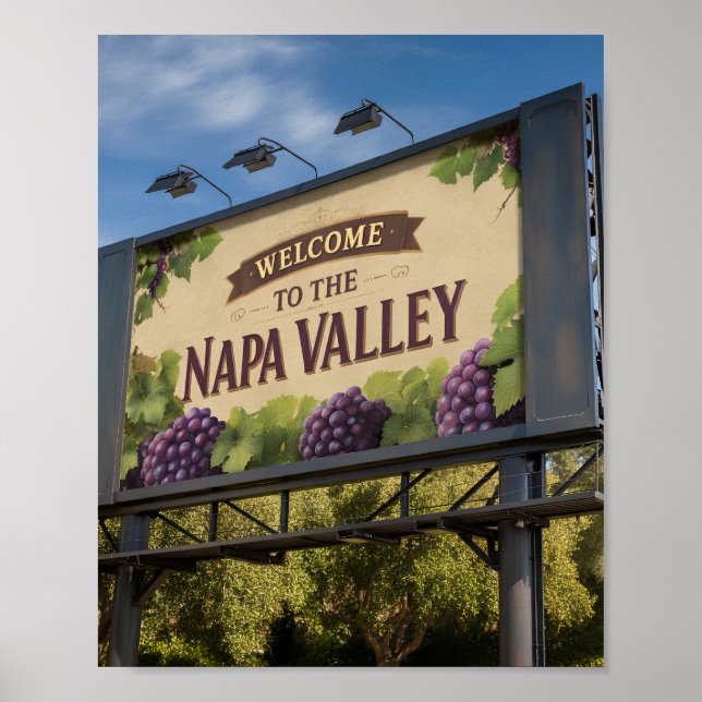 Welcome to the Napa Valley Billboard Sign Poster (Front)