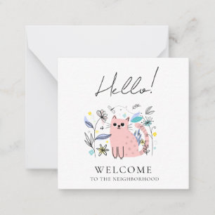 Welcome to the Neighborhood Card – Cute Cat Illust