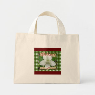 Welcome to the Neighborhood White Violet Mini Tote Bag