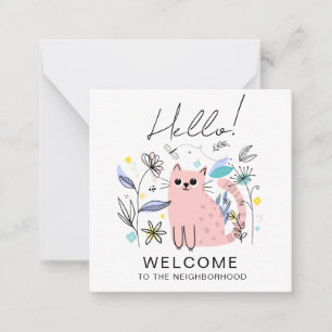 Welcome to the Neighbourhood Card – Cute Cat Illus