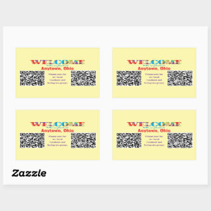 WELCOME to the Neighbourhood Custom QR Code Rectangular Sticker