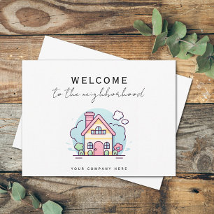 Welcome to the Neighbourhood Line Art Realty Postcard