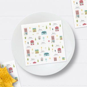 Welcome to the Neighbourhood Pattern Baby Shower Napkin