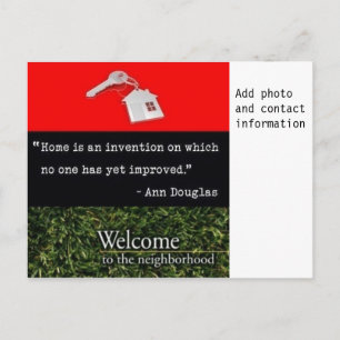 Welcome To The Neighbourhood Red Black Green Postcard