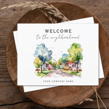 Welcome to the Neighbourhood Tree Lined Watercolor