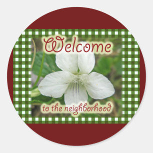 Welcome to the Neighbourhood White Violet Classic Round Sticker