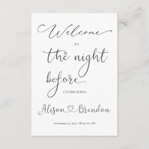 Welcome to the Night Before Black White Enclosure Card