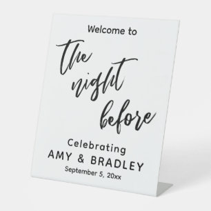 Welcome to The Night Before Casual Handwriting Pedestal Sign