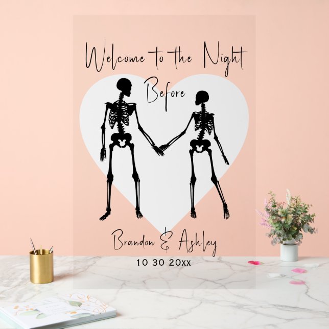 Welcome to the Night Before Rehearsal Dinner White Acrylic Sign (Wedding)