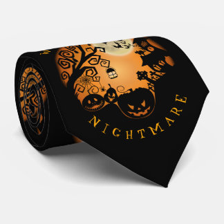 Welcome To The Nightmare Halloween Pumpkin Custom Tie