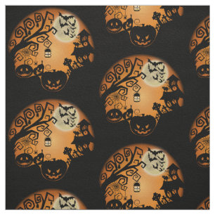 Welcome To The Nightmare Halloween Pumpkin Graphic Fabric