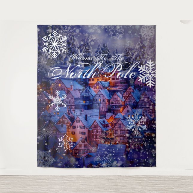 Welcome to the North Pole  | Party Backdrop Tapestry (Front)