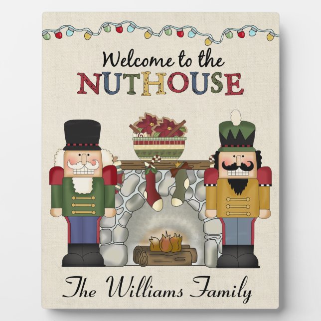 Welcome to the Nuthouse Personalized Family Plaque (Front)