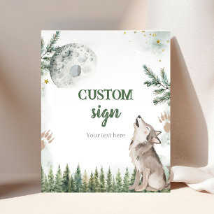 Welcome to The Pack Forest Wolf Custom Sign Poster