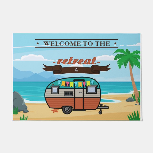 Welcome To The Retreat Mat, Camping Truck Doormat (Front)