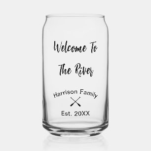 Welcome To The River custom family name Can Glass