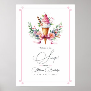 Welcome to the Scoop Ice Cream Bridal Shower Poster