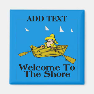 Welcome to the Shore, Rowboat & Sharks Magnet