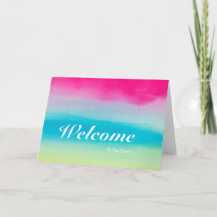 Welcome To The Team Blue Background Card