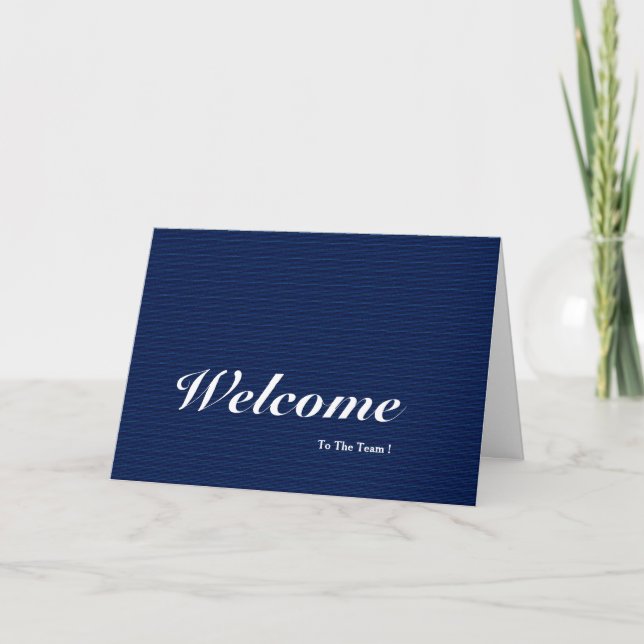 Welcome To The Team Blue Background Card (Front)