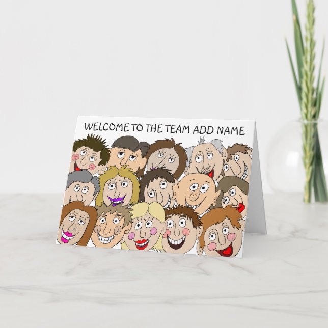 Welcome To The Team Funny Faces Card (Front)