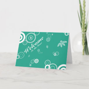Welcome To The Team Green Floral Postcard
