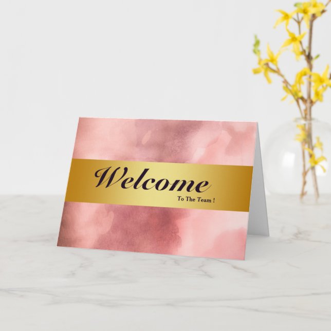 Welcome To The Team Minimal Gold Bladge Card (Yellow Flower)