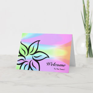 Welcome To The Team Pink & Black Floral Card