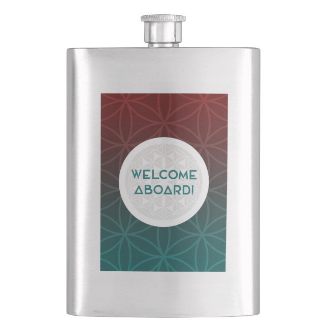 welcome to the team sacred geometry hip flask (Front)