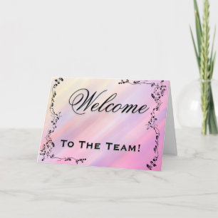 Welcome To The Team Swirl Floral Black & White Car Card