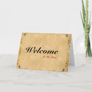 Welcome To The Team Vintage Floral Postcard
