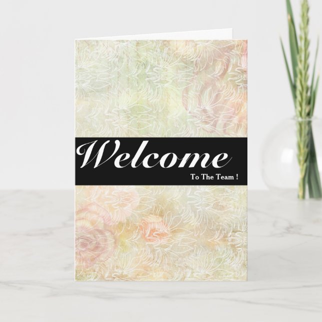 Welcome To The Team White Minimal Blue Badge Card (Front)