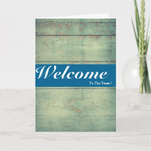 Welcome To The Team White Minimal Blue Badge Card