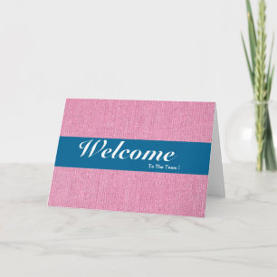 Welcome To The Team White Minimal Blue Badge Card