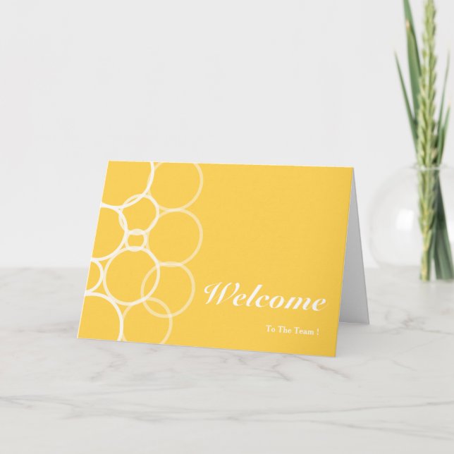 Welcome To The Team Yellow Circle Card (Front)