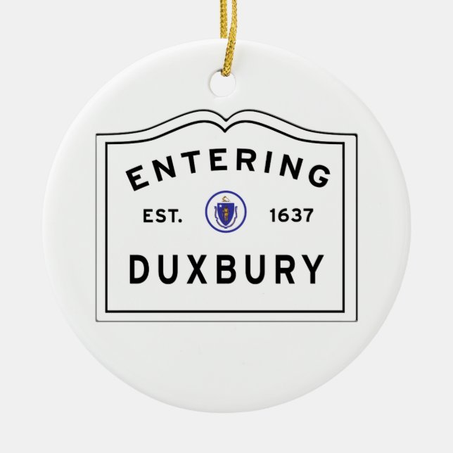 Welcome to the Town of Duxbury MA Ceramic Tree Decoration (Front)