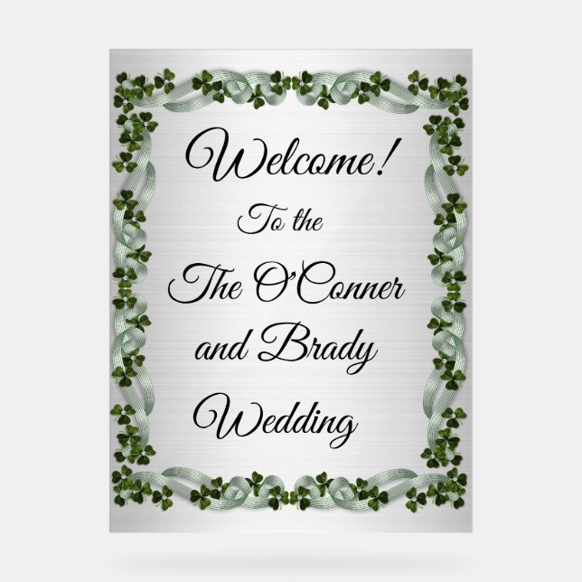 Welcome to the wedding acrylic sign (Front)