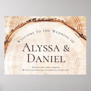Welcome to the wedding Custom Rustic Wood Cut  Poster