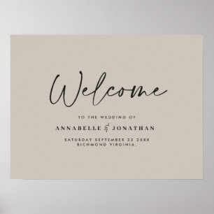 Welcome to the wedding modern typography wedding poster