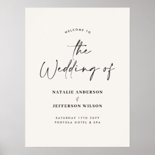welcome to the wedding modern typography wedding   poster